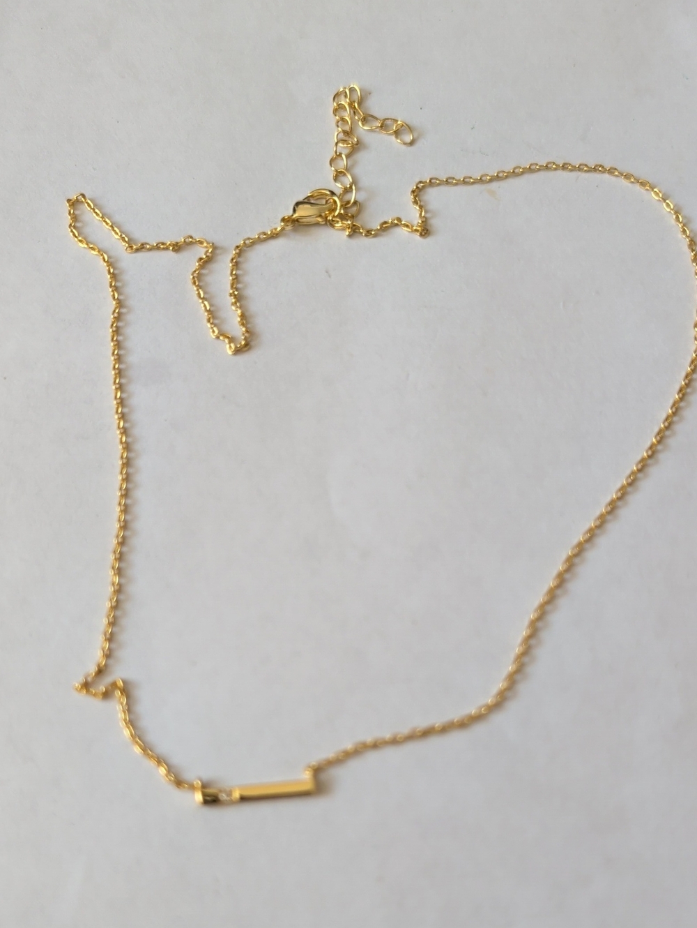 Gold Bar Pendant Necklace - Elegant Minimalist Chain